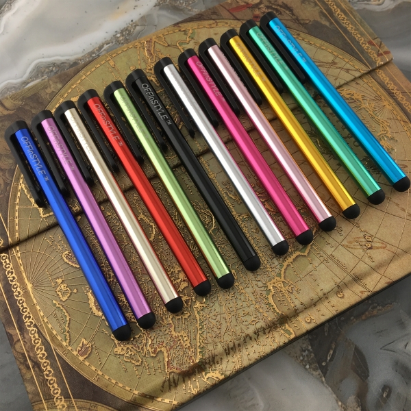 12 assorted colour touchscreen style pens