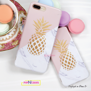 Cute Pink Pineapple Marble iPhone Case
