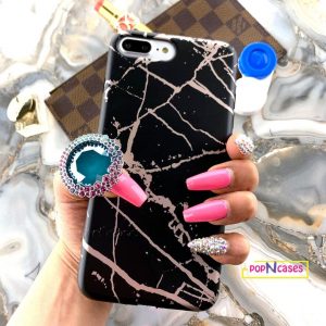 Black Marble Pattern Design iPhone Case