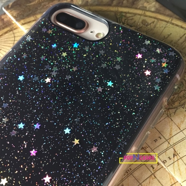 Holographic stars with glitter and clear sides