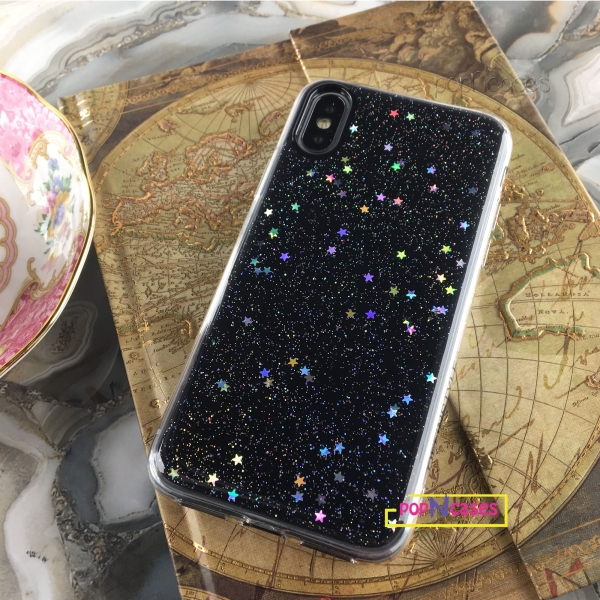 Holo star & glitter space theme phone case