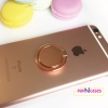 rose gold slim phone grip ring holder on phone