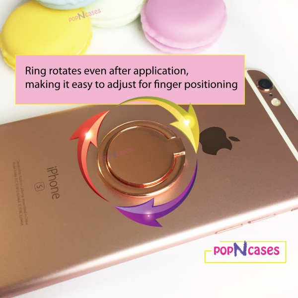 rotating rose gold phone grip ring holder