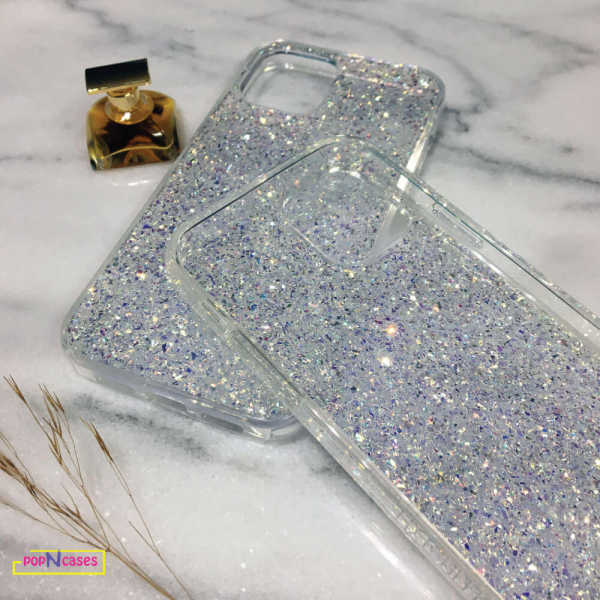 clear iphone 12 protective case with holo crystals
