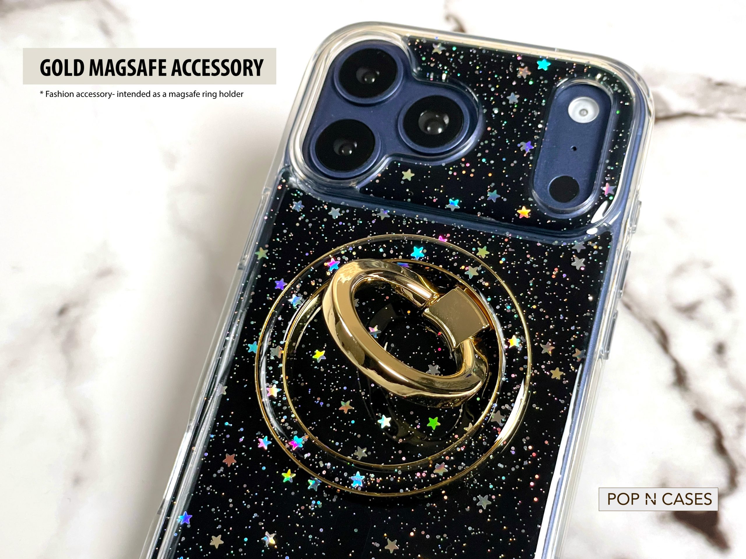 Gold.Hardware.Plated.Magsafe.Ring.Hold.iPhone.Accessory.Celestial.Stars.Glitter.Canada