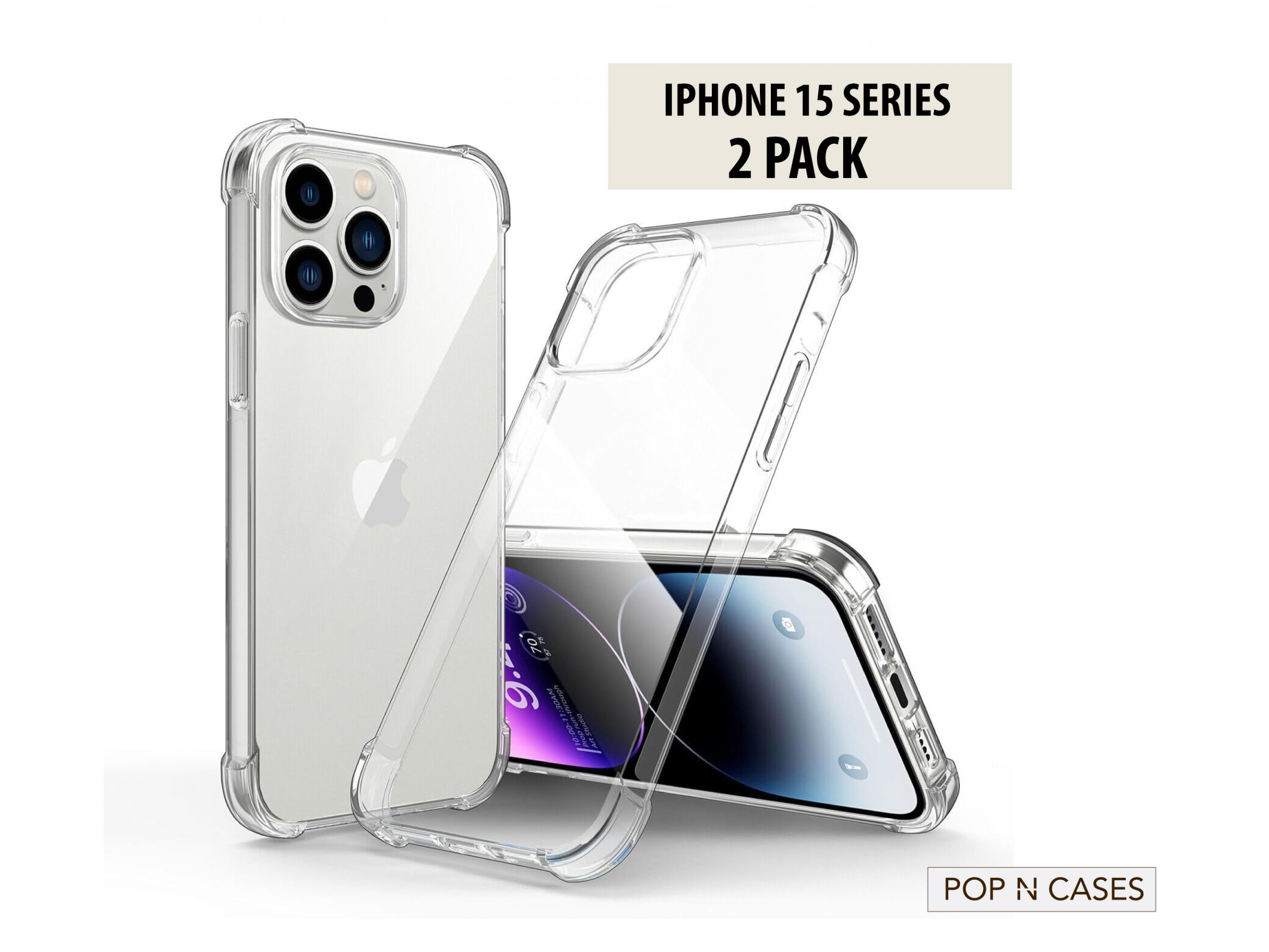 2.Pack.Case.Iphone.15.Clear.Gel.TPU.iPhone.Cases.Canada