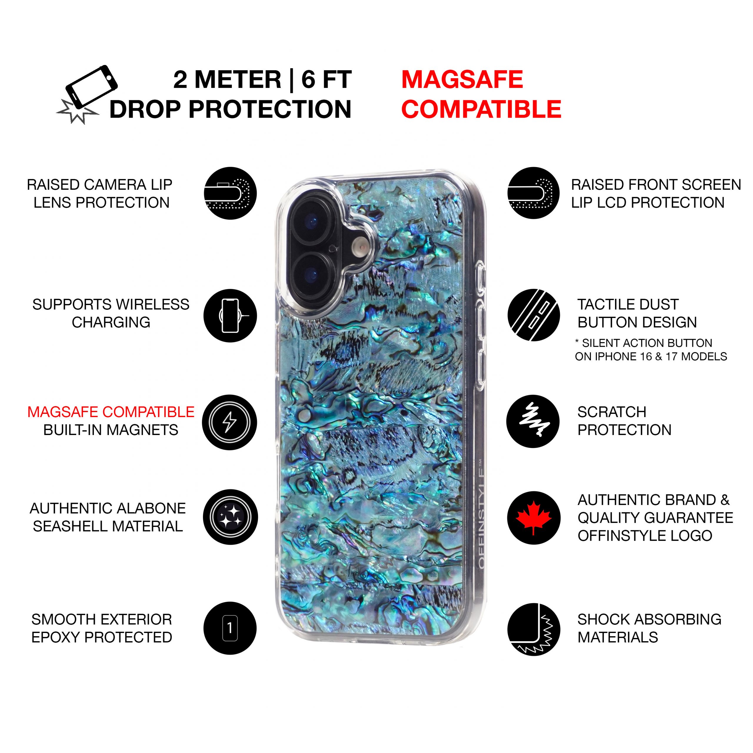 AUTHENTIC.SEASHELL.MAG.SAFE.6FT.DROP.PROTECTION.LUXURY.PROTECTIVE.IPHONE.CASE.CANADA.OFFINSTYLE