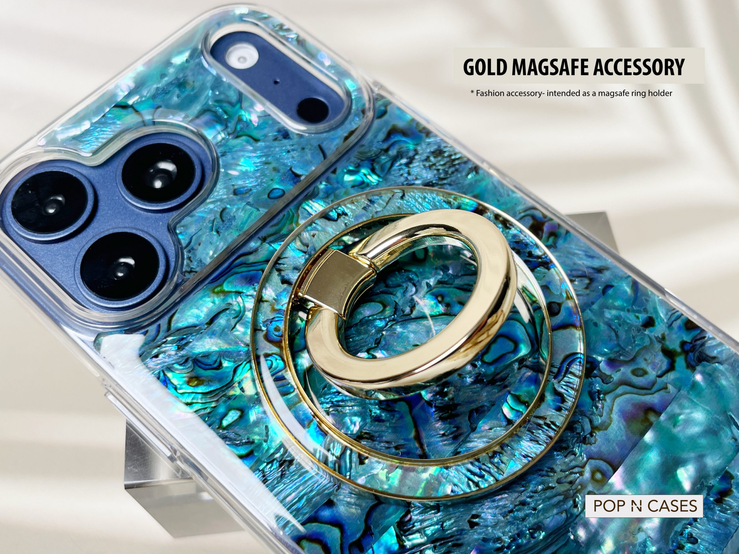 GOLD.HARDWARE.PLATED.Magsafe.Ring.Hold.iPhone.Accessory.SEA.SHELL.ALABONE.IREDESCENT.FASHION.ACCESSORY.Canada