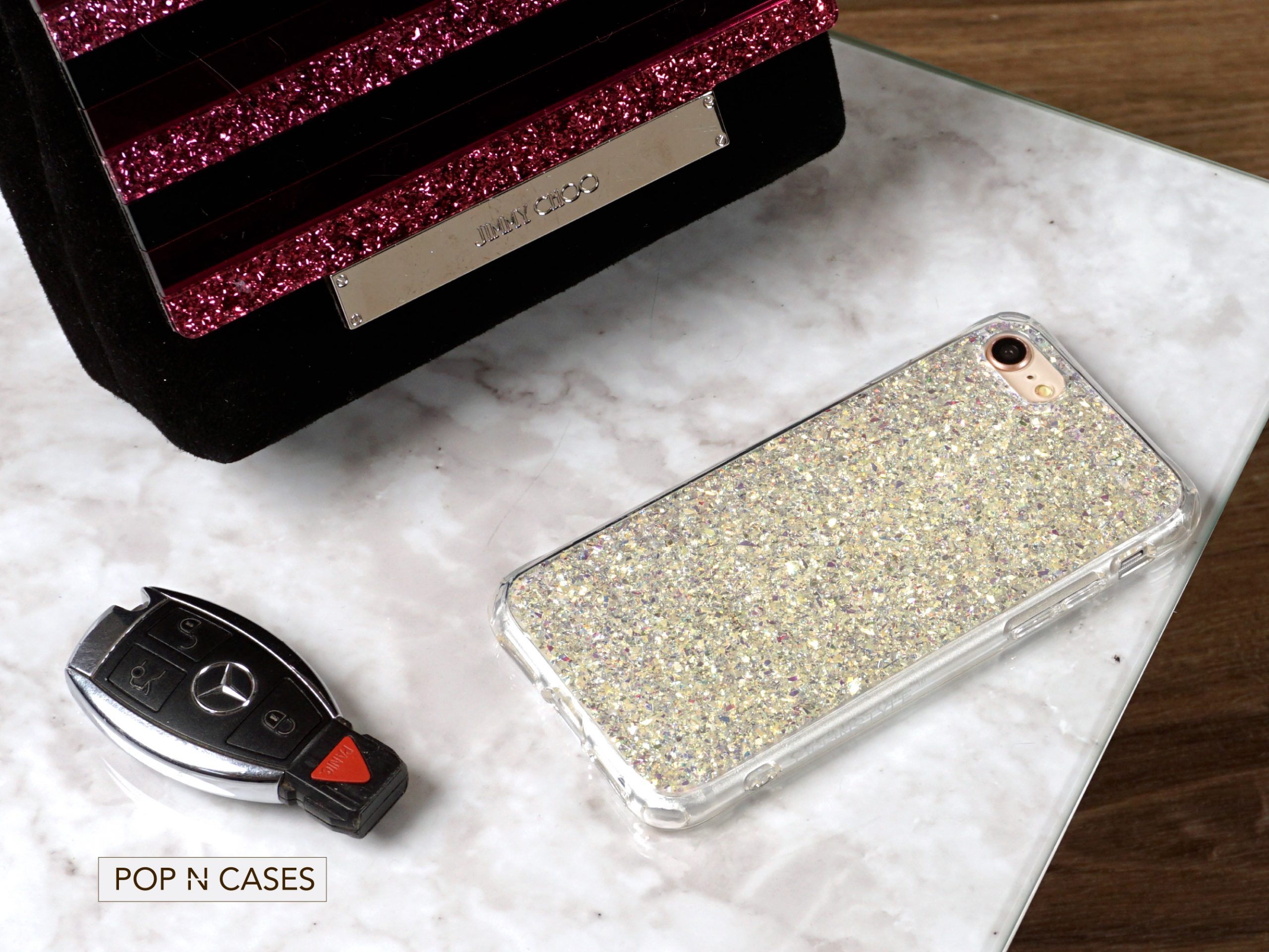 Glamour.iPhone.SE.Iridescent.Crystal.Glitter.Twinkle.Gold.Silver.Shiney.Phone.Case