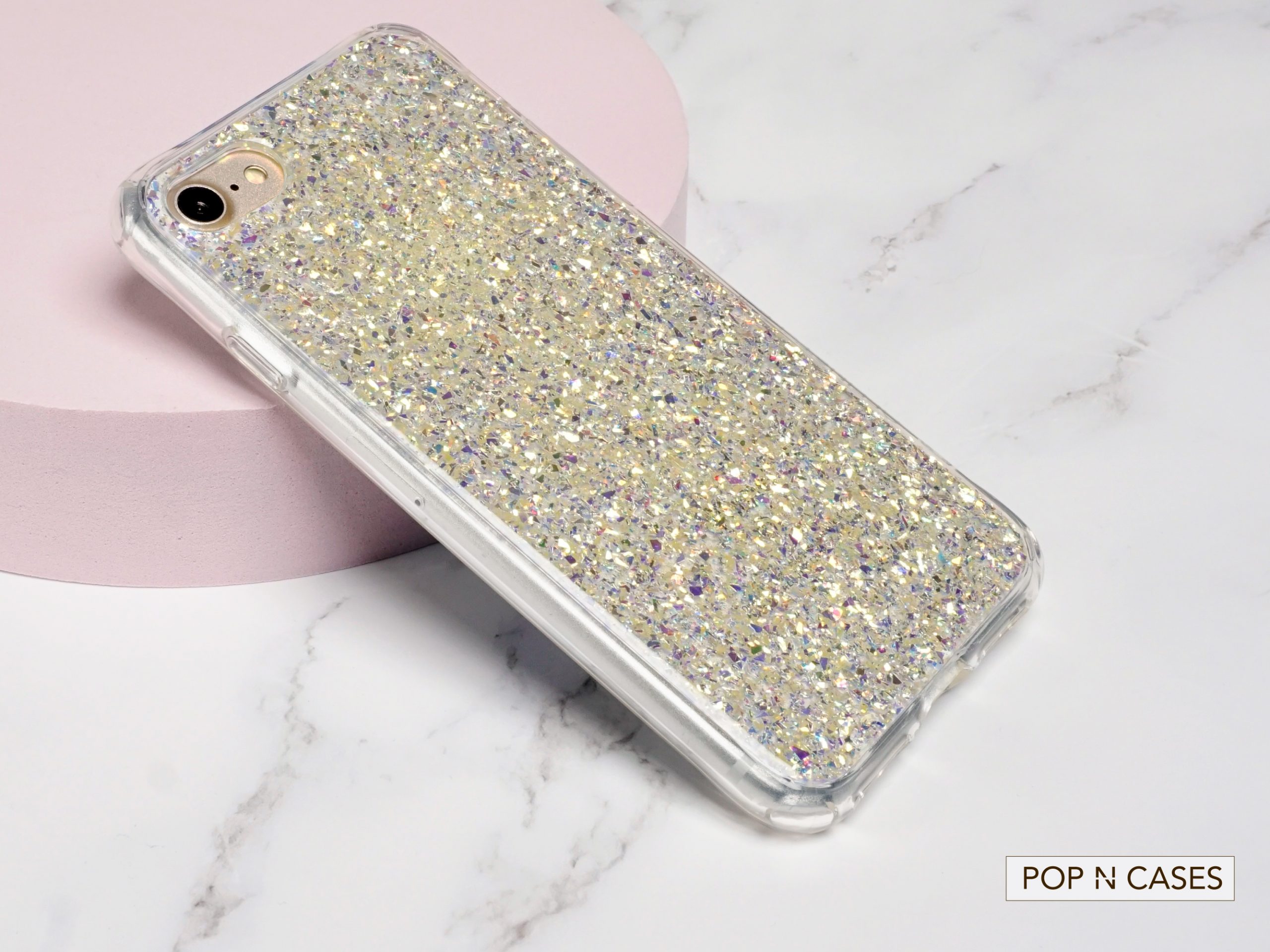 Gold.Silver.Crystal.Glitter.iPhone.7.iPhone.8.iPhone.SE.Premium.Glitter.Glam.iPhone.Case