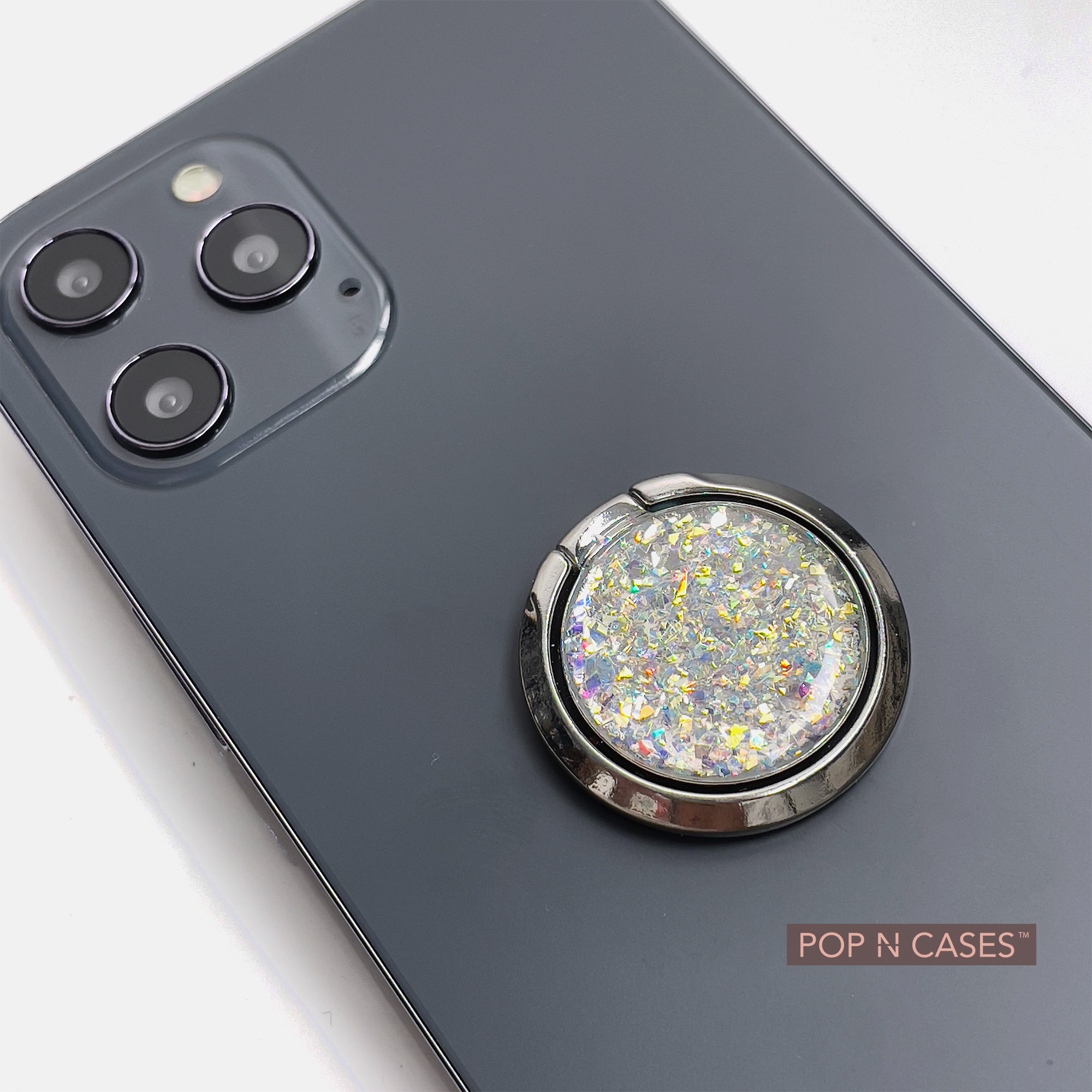 Iridescent.Silver.Gold.Crystal.Phone.Grip.Ring.Holder.On.iPhone.12.Offinstyle.Popncases