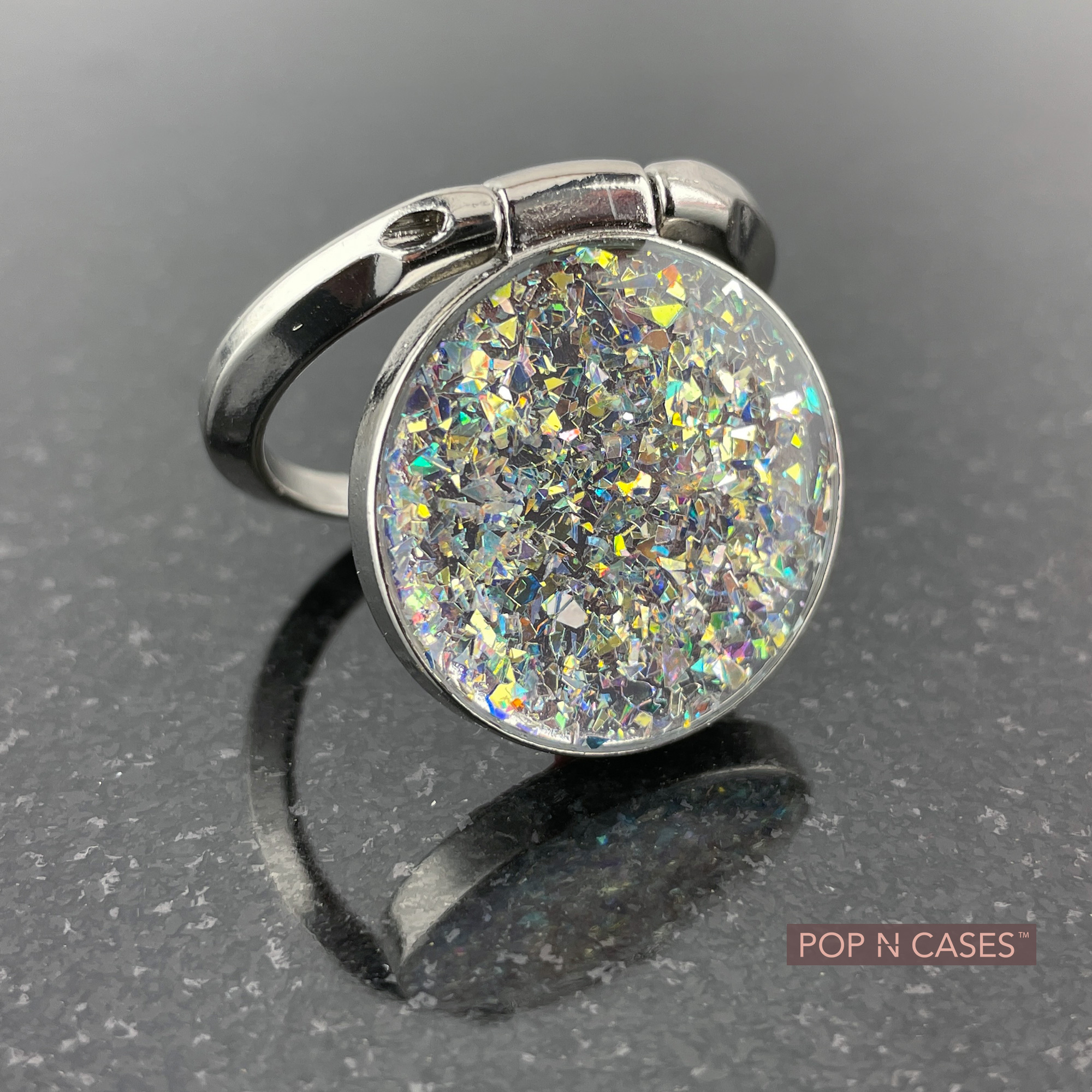 Silver.Iridescent.Crystal.Mobile.Ring.Holder.Finger.Grip.Gold.Silver.Iridescent.Crystals.Canada.Offinstyle.Popncases