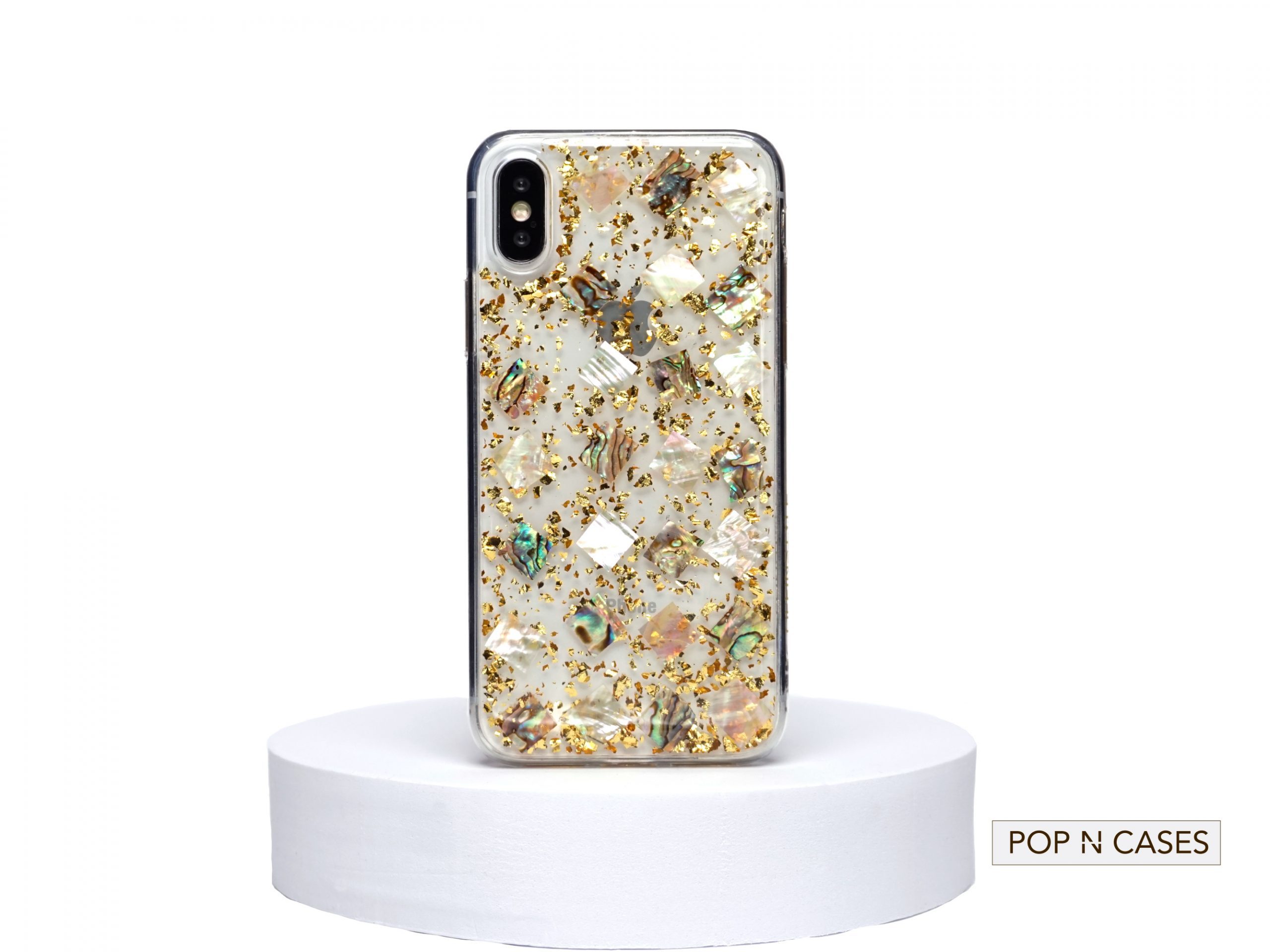 CASE.FOR.IPHONE.X.SEA.SHELL.GOLD.FLAKE.GLITTER.CLEAR.TPU.CANADA