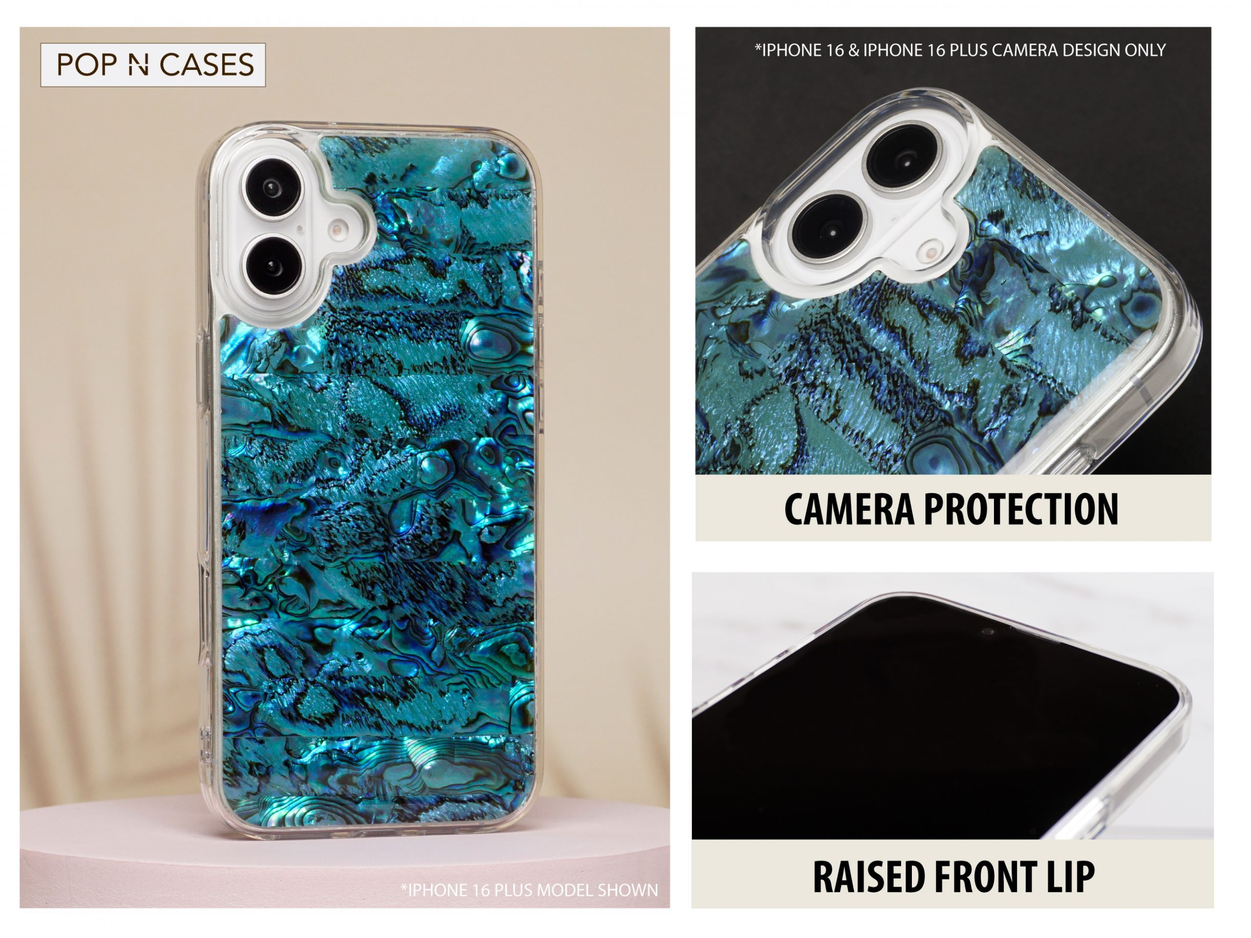 DESIGNER.ALABONE.SEASHELL.AQUA.BLUE.IRIDESCENCE.SHELL.IPHONE.PHONE.CASE.IPHONE.16.CAMERA.PROTECTION.LCD.SCREEN.PROTECTION.PHONE.CASE.SHOP.CANADA