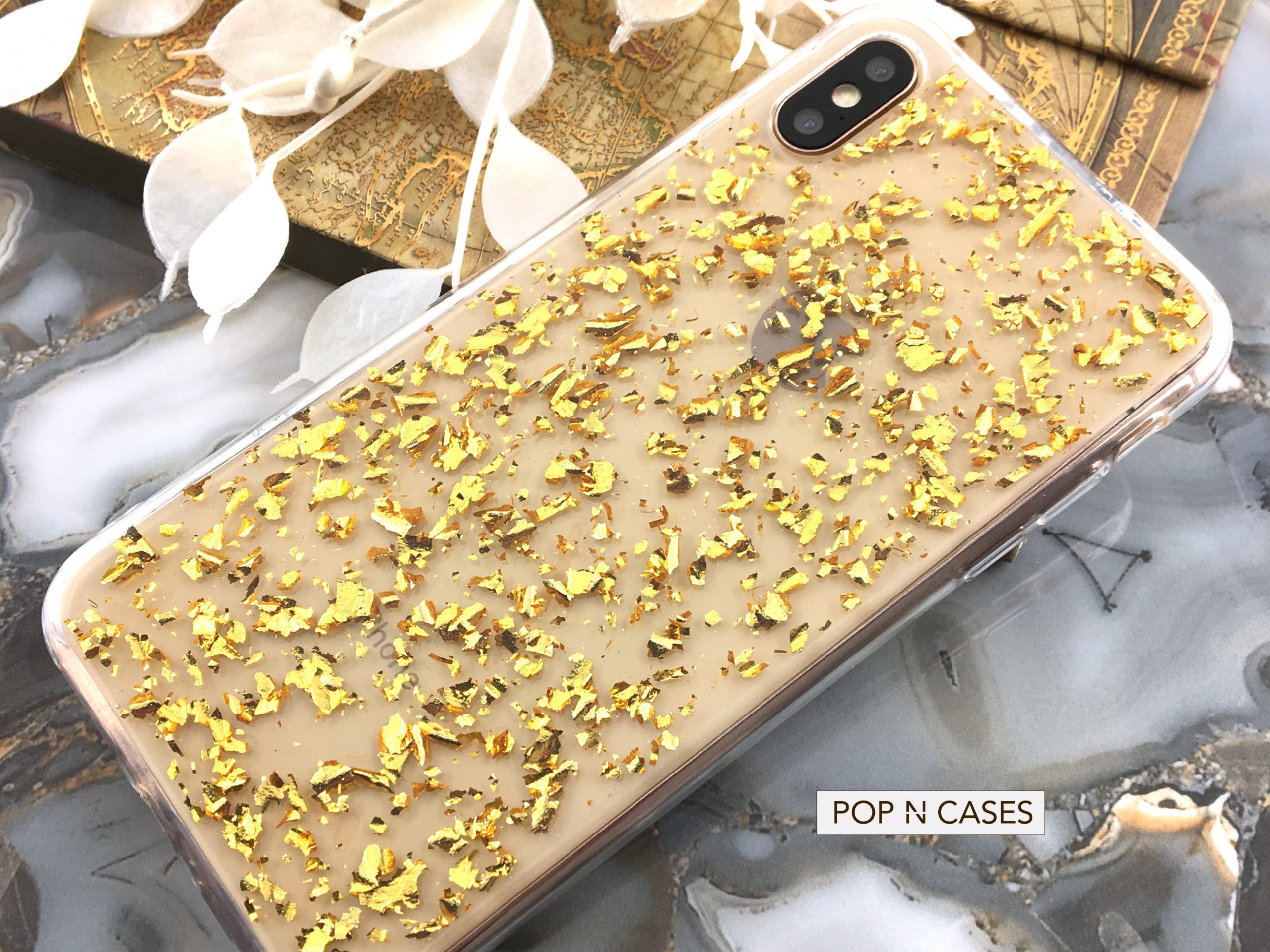 GOLD.FLAKE.GOLD.GLITTE.BLING.IPHONE.X.IPHONE.XS.CLEAR.TPU.GEL.PHONE.CASE.CANADA
