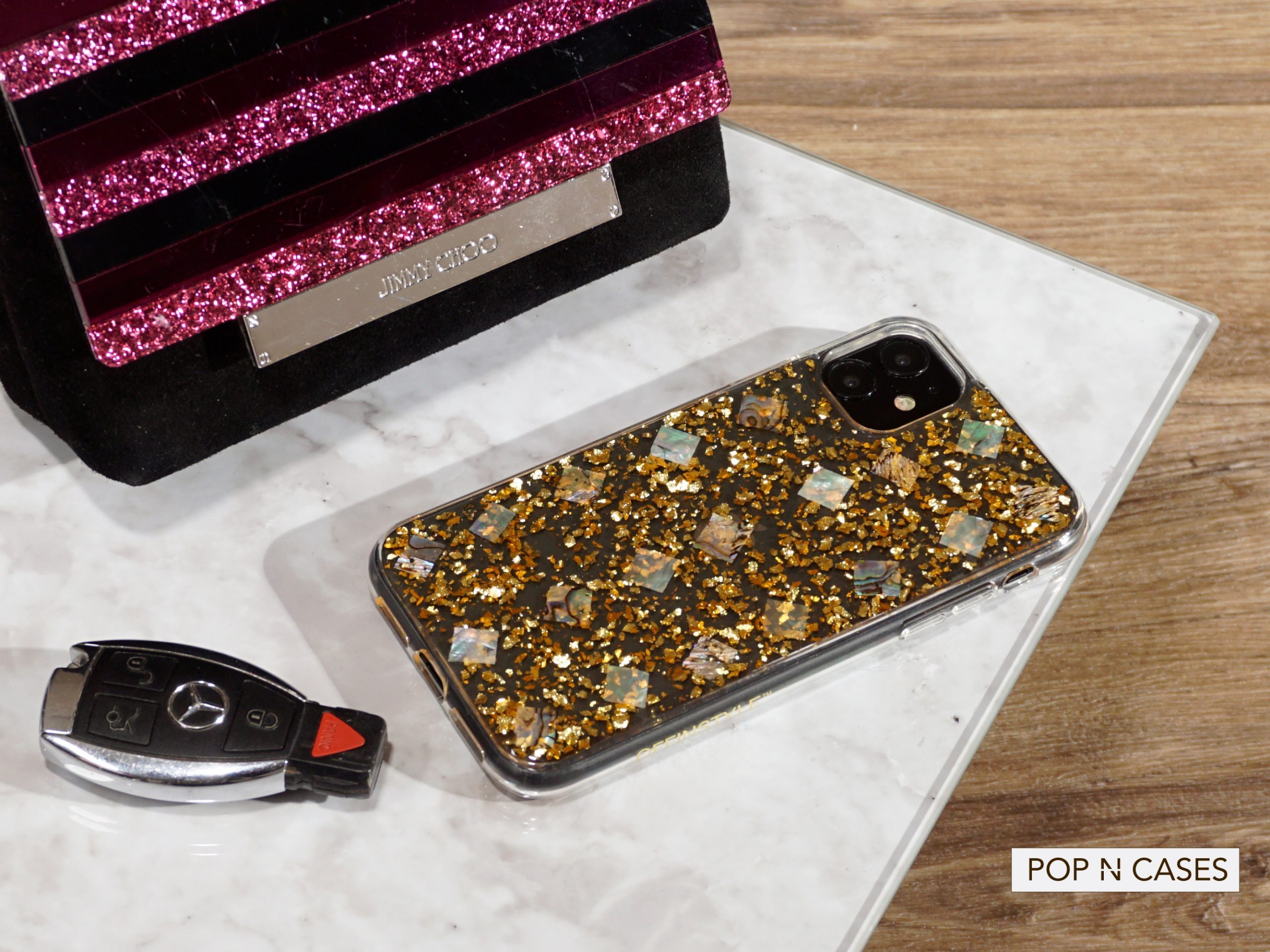 Gold.Flakes.Sea.Shell.Bling.iphone.x.case.Sparkle.Canada.Offinstyle