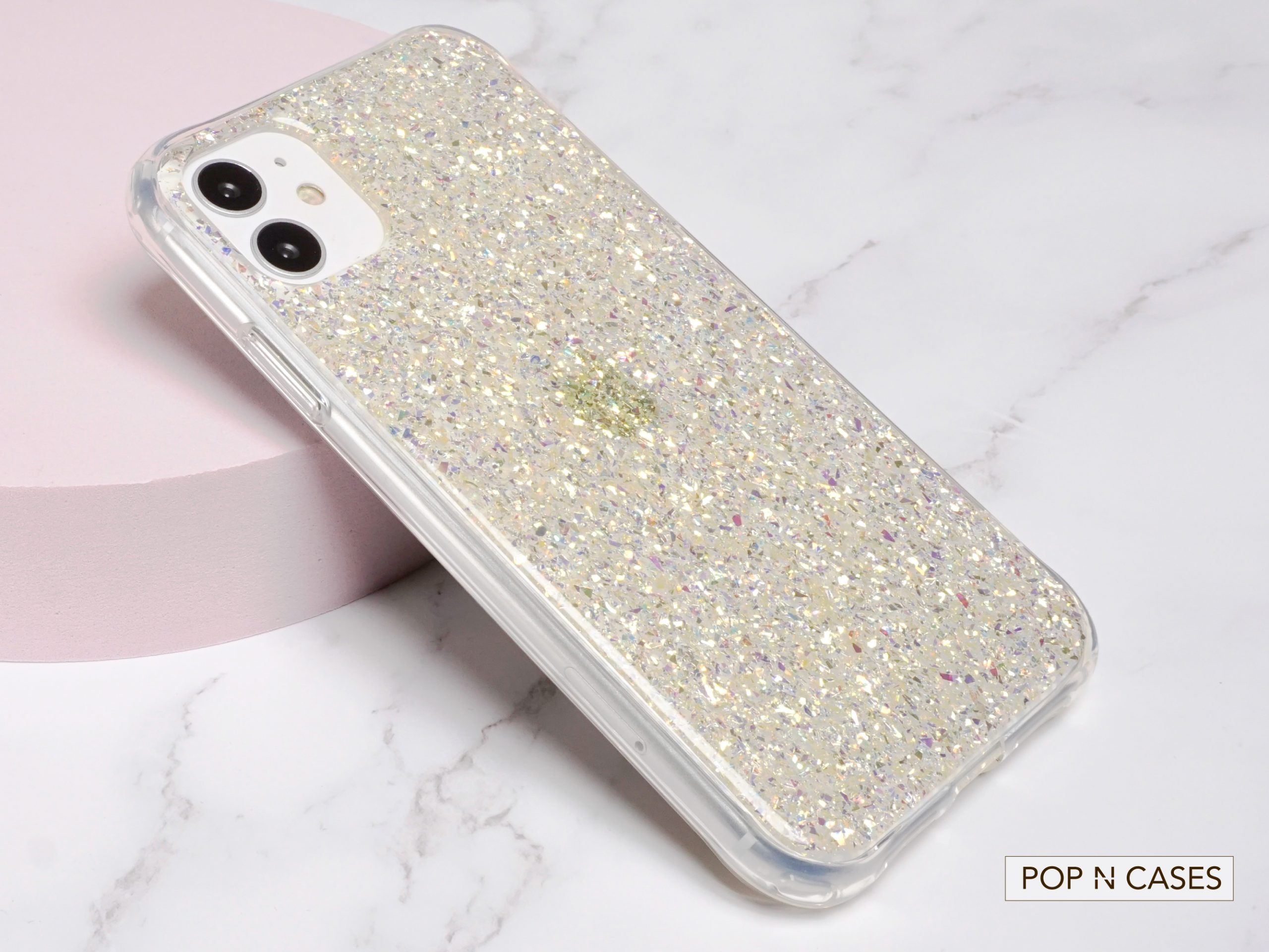 Iphone.11.Phone.Case.Twinkle.Crystals.Glitter.Shards.Iridescent.Gold.Silver.Flakes.Shock.Aborbing.Protection.iPhone.11.Pro.Max