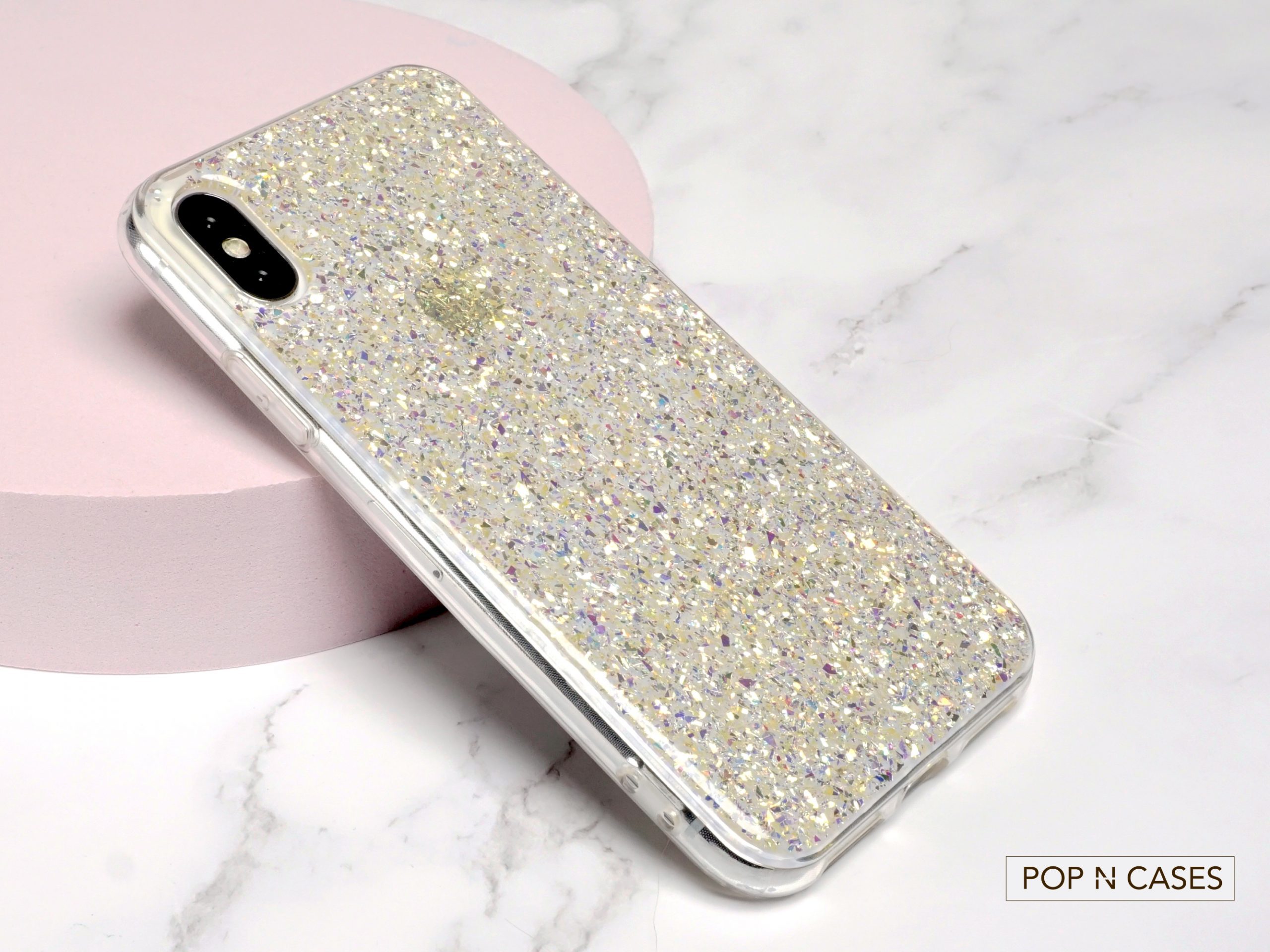Iphone.Xr.Phone.Case.Twinkle.Crystals.Glitter.Shards.Iridescent.Gold.Silver.Flakes.Shock.Aborbing.Protection