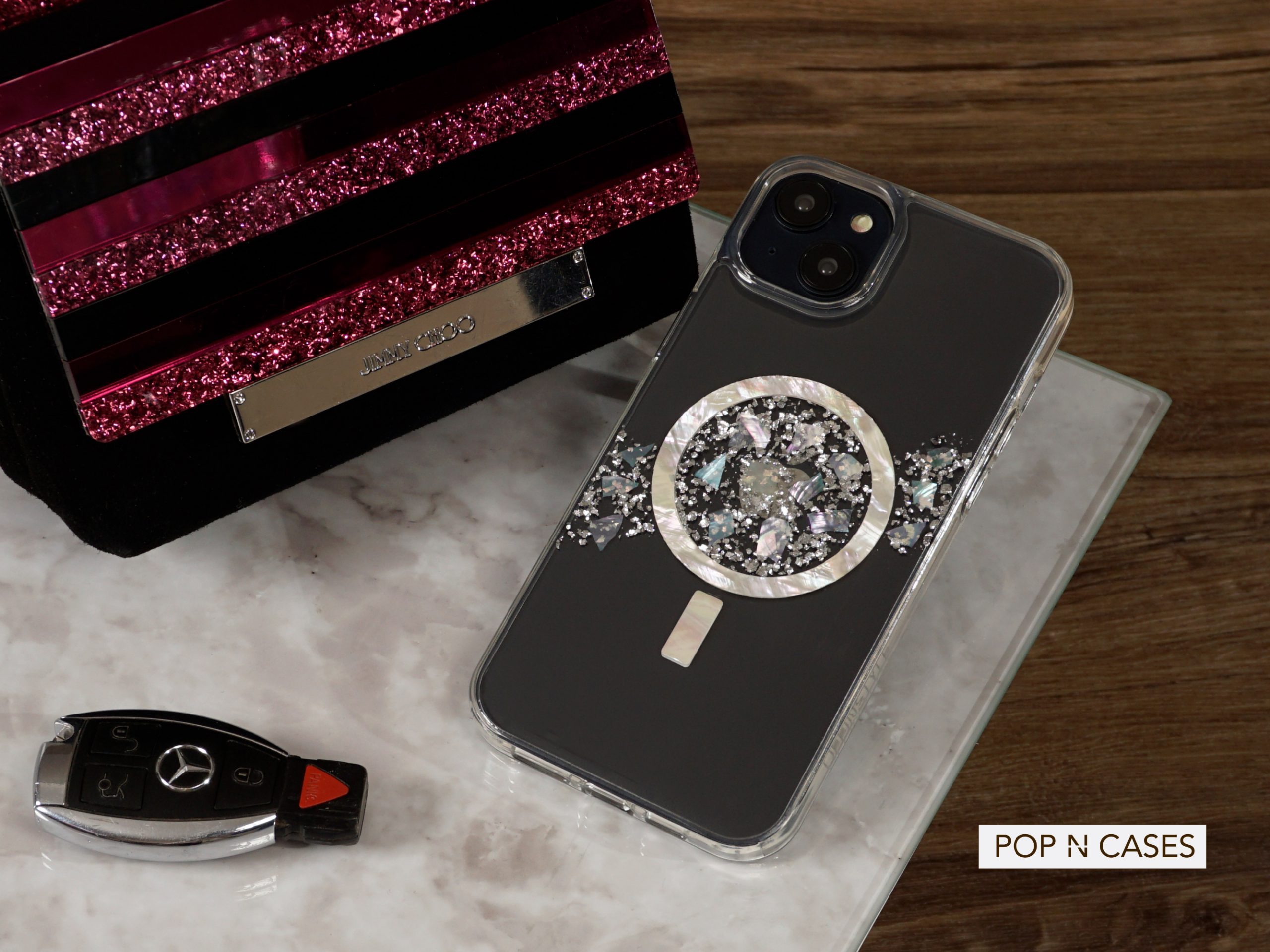 Jimmy.Choo.Pink.Gemstone.Purse.Luxury.Fashion.Pearl.Opal.iPhone.Magsafe.Phonecase.Offinstyle.Canada