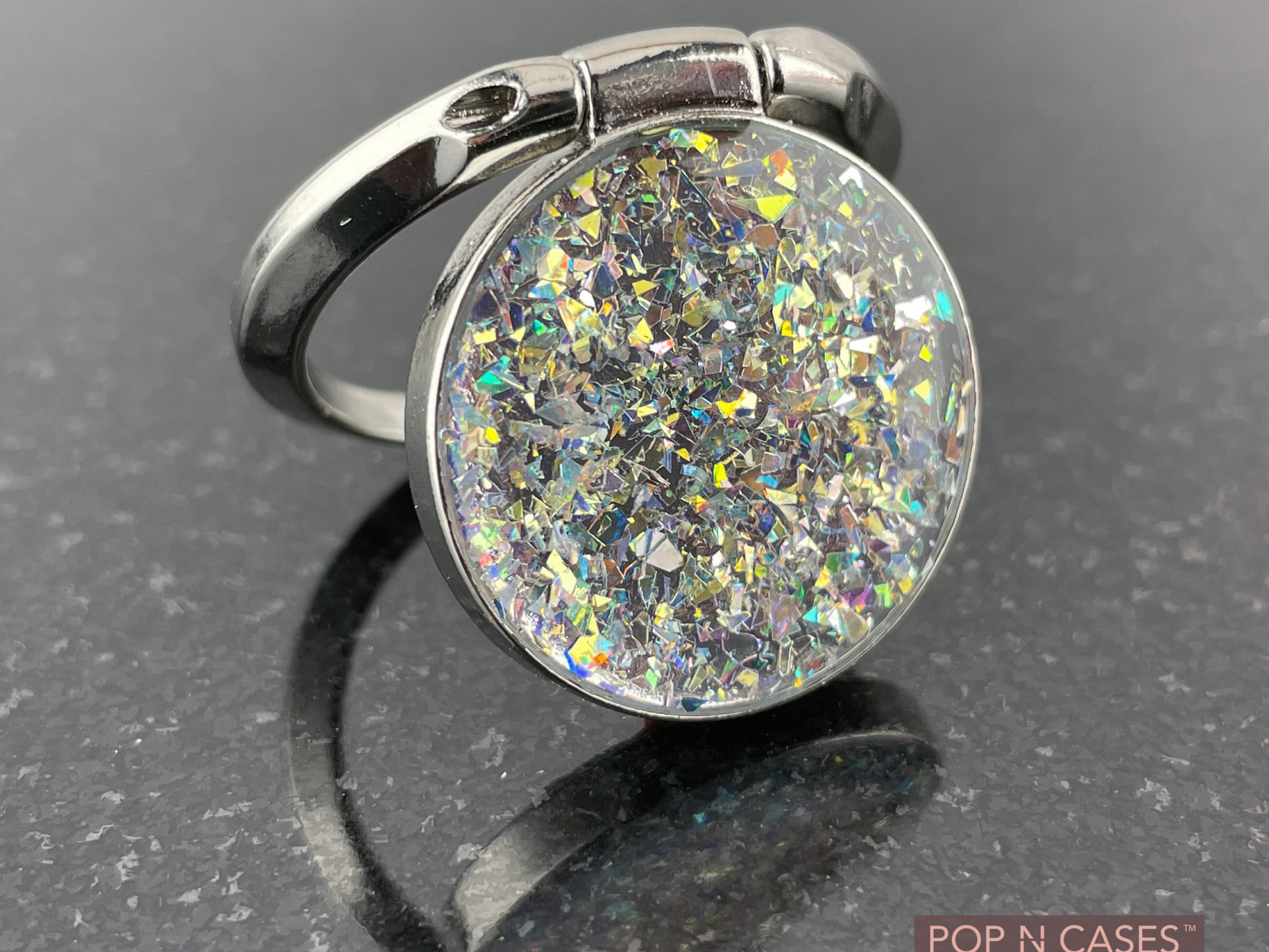 Silver.Iridescent.Crystal.Mobile.Ring.Holder.Finger.Grip.Gold.Silver.Iridescent.Crystals.Canada.Offinstyle.Popncases