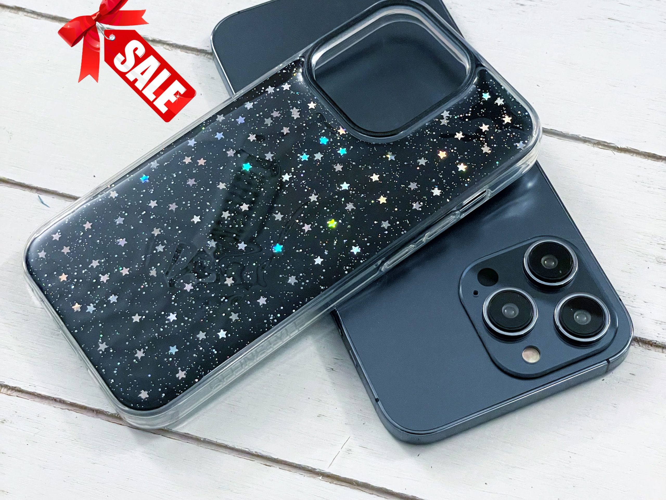 Starry.Black.iphone.Celestial.Theme.Holographic.Glitter.Stars.Clearance.Sale.iphone.Cases