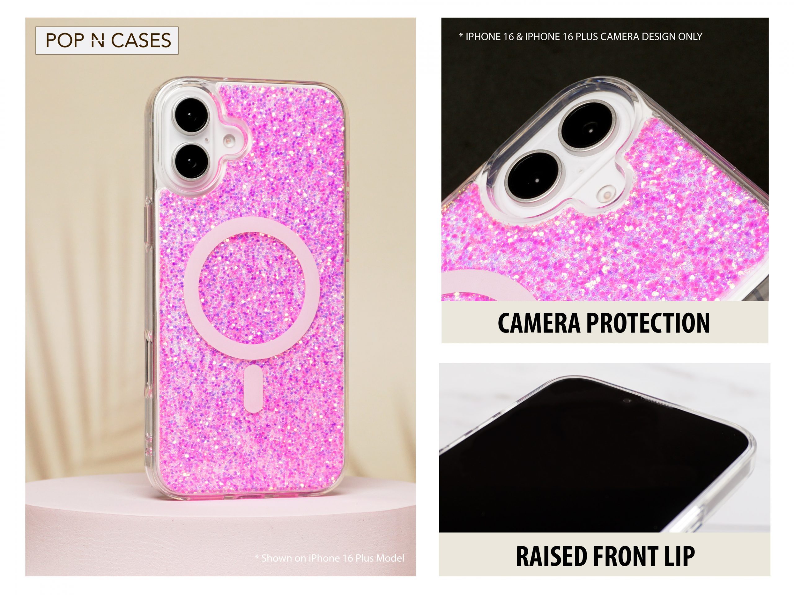 iPhone.16.Pink.Glitter.Phone.Case.With.MagSafe.Charging.Sparkly.Gold.Glitter.iPhone.Phone.Case.Shop.Canada