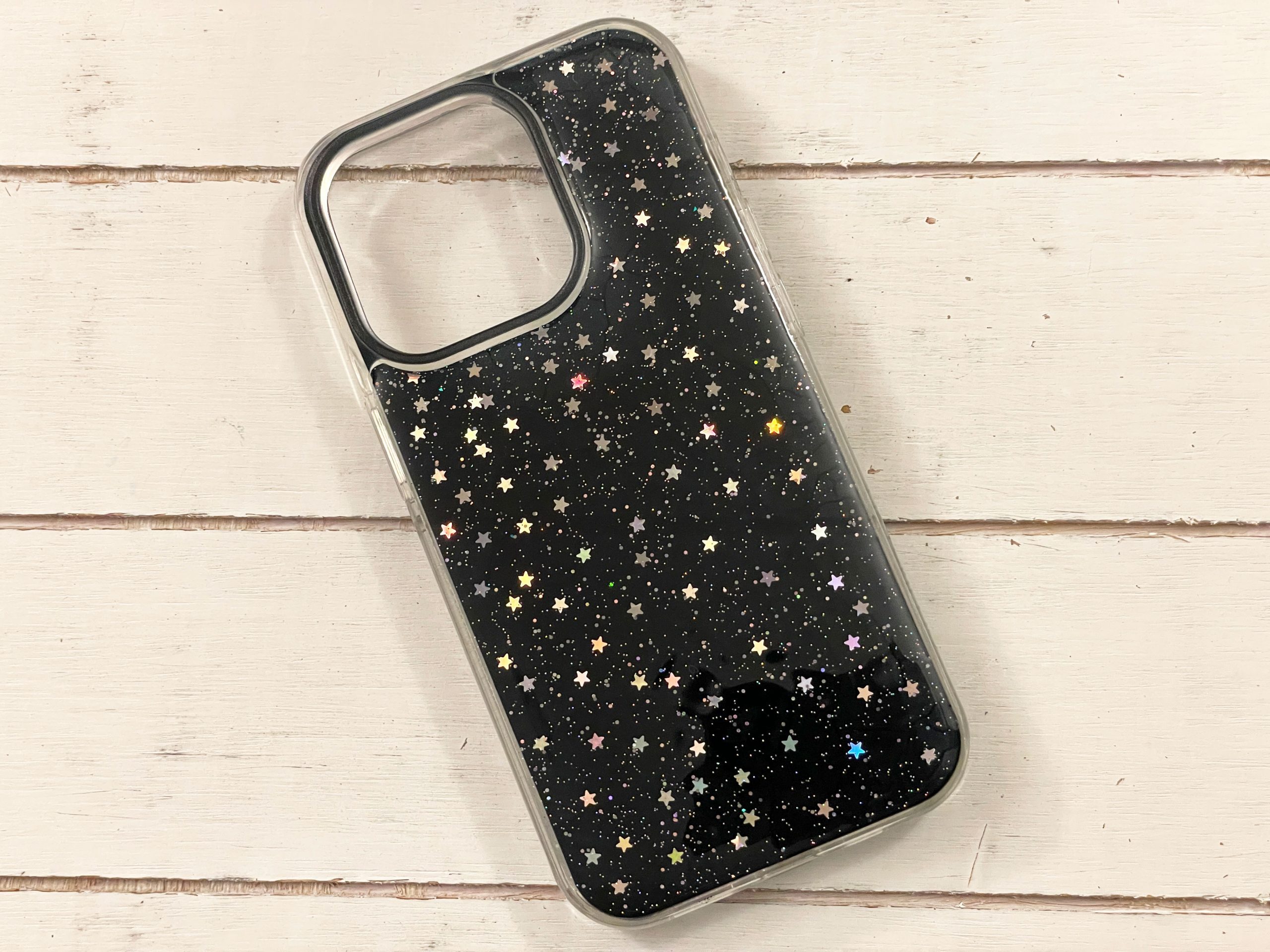 iphone-14-pro-black-glitter-hologrpahic-stars-clearance-sale-gift
